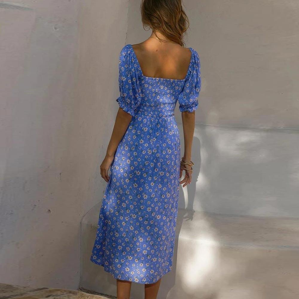 LXV Floral Short Sleeve Boho Mini Sundress