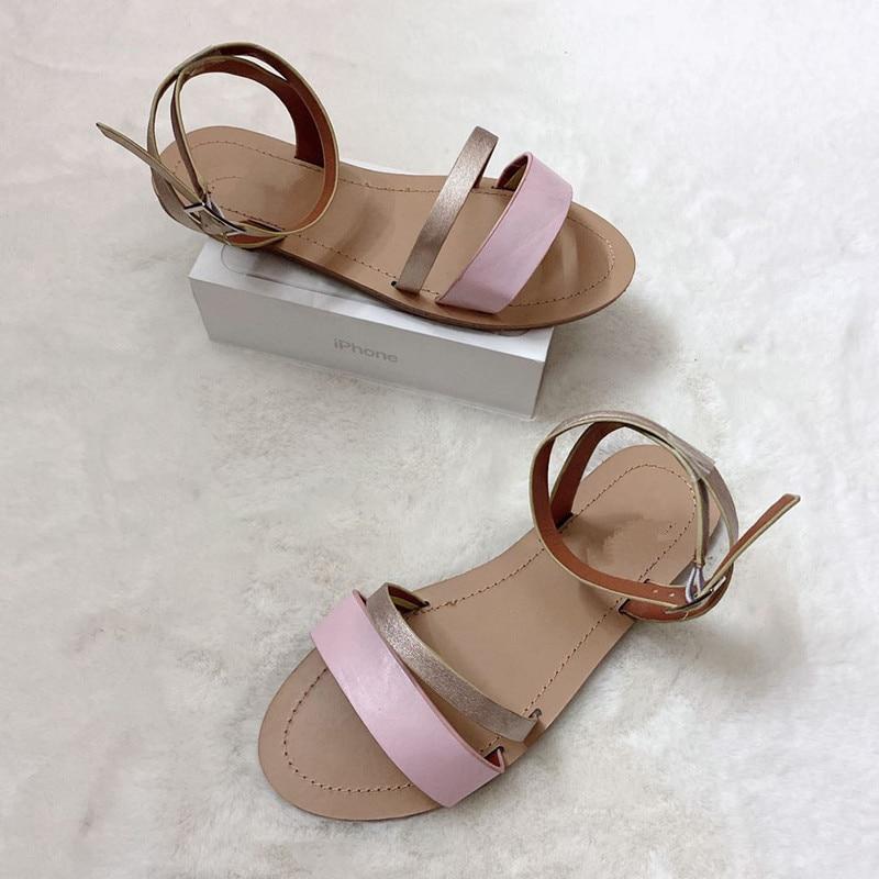 LXV Beach Golden Ankle Buckle Flat