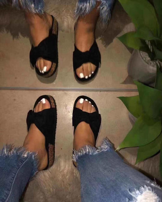 LXV Bow Slide Sandals